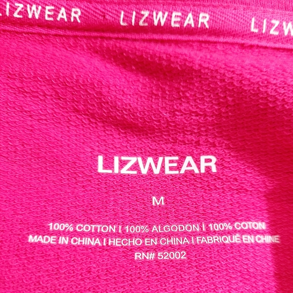 NEW Lizwear Pink Zip Up Jacket Womens Medium 100% Cotton Activewear Lightweight - Picture 10 of 13